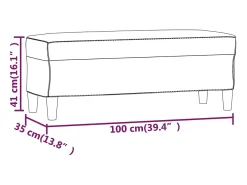 Banco 100x35x41 cm veludo rosa