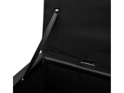Bancos armazenamento e apoio para os pés, pele artificial, preto 3 pçs