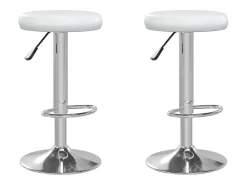 Bancos de bar 2 pcs couro artificial branco