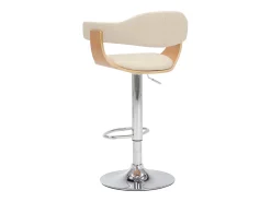 Bancos de bar 2 pcs madeira curvada e couro artificial creme