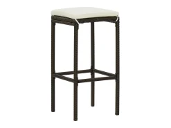 Bancos de bar com almofadões 2 pcs vime PE castanho