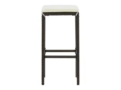Bancos de bar com almofadões 2 pcs vime PE castanho