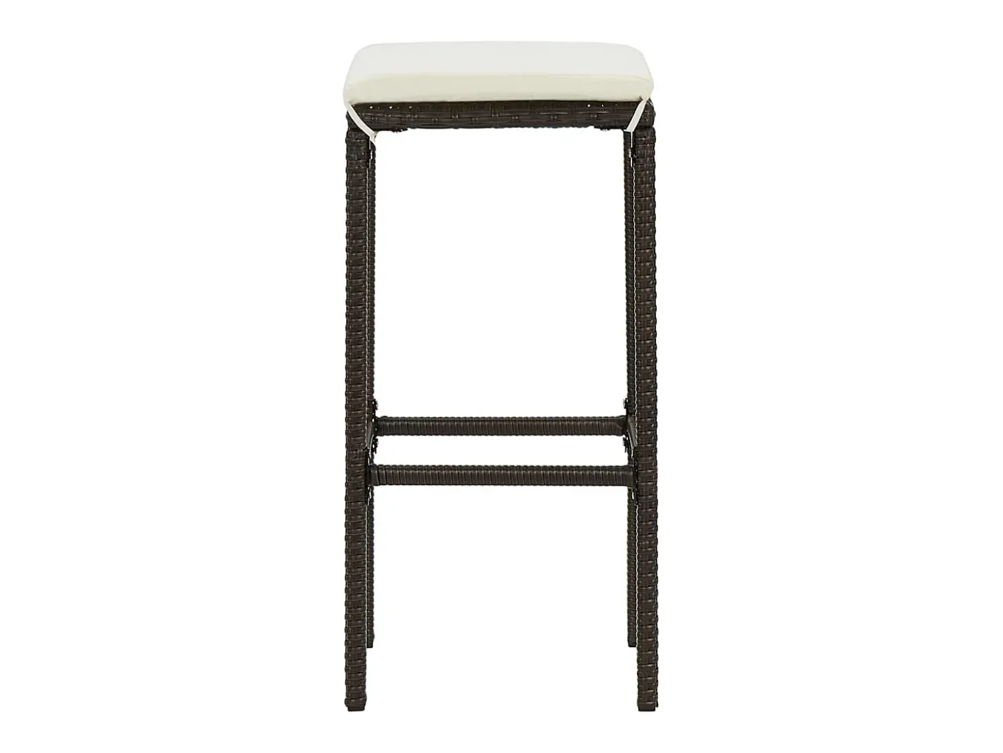 Bancos de bar com almofadões 2 pcs vime PE castanho