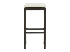 Bancos de bar com almofadões 2 pcs vime PE castanho