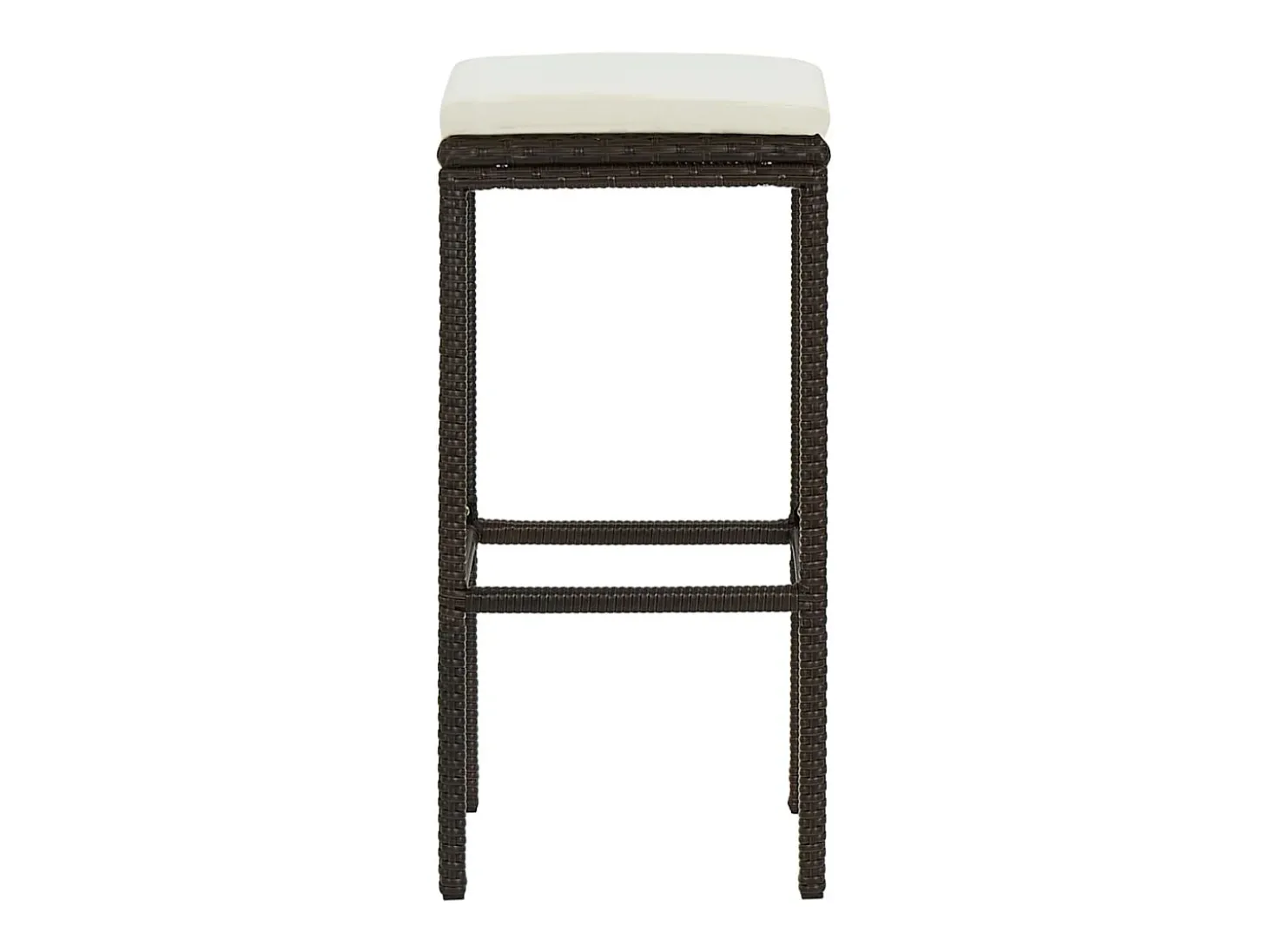 Bancos de bar com almofadões 2 pcs vime PE castanho