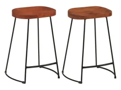 Bancos de bar Gavin 2pcs 45x40x63cm madeira de mangueira maciça
