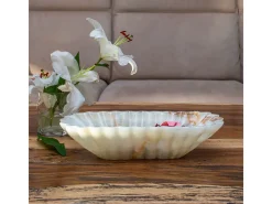 Bandeja de ônix esculpida à mão com design único