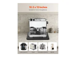 Bandeja Deslizante para Aparelhos de Cozinha SucceBuy, 26,7 x 33 cm, Bandeja Deslizante com Rodízios de Borracha, para Pequenos Eletrodomésticos de Cozinha, Preta