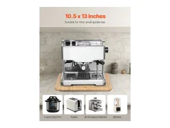 Bandeja Deslizante SucceBuy para Aparelhos de Cozinha, 26,7 x 33 cm, Prato Móvel para Cafeteira, Pequenos Eletrodomésticos de Cozinha, Cor Madeira