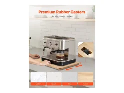 Bandeja Deslizante SucceBuy para Aparelhos de Cozinha, 26,7 x 33 cm, Prato Móvel para Cafeteira, Pequenos Eletrodomésticos de Cozinha, Cor Madeira
