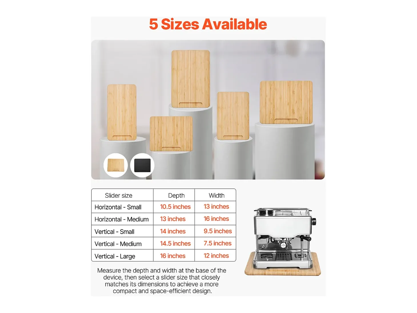 Bandeja Deslizante SucceBuy para Aparelhos de Cozinha, 33 x 40,6 cm, Prato Móvel para Cafeteira, Pequenos Eletrodomésticos de Cozinha, Cor Madeira