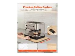 Bandeja Deslizante SucceBuy para Aparelhos de Cozinha, 33 x 40,6 cm, Prato Móvel para Cafeteira, Pequenos Eletrodomésticos de Cozinha, Cor Madeira