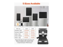 Bandeja Deslizante SucceBuy para Aparelhos de Cozinha, 35,6 x 24,1 cm, Placa Móvel, para Cafeteira, Pequenos Eletrodomésticos de Cozinha, Preto