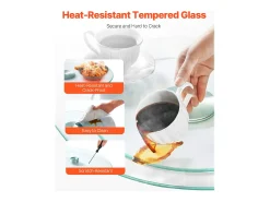 Bandeja Giratória Redonda SucceBuy para Mesa, 51 cm, Bandeja de Serviço Giratória em 360°, Centro de Mesa de Jantar em Vidro Temperado Transparente, para Banquetes