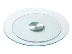 Bandeja Giratória Redonda SucceBuy para Mesa, 51 cm, Bandeja de Serviço Giratória em 360°, Centro de Mesa de Jantar em Vidro Temperado Transparente, para Banquetes
