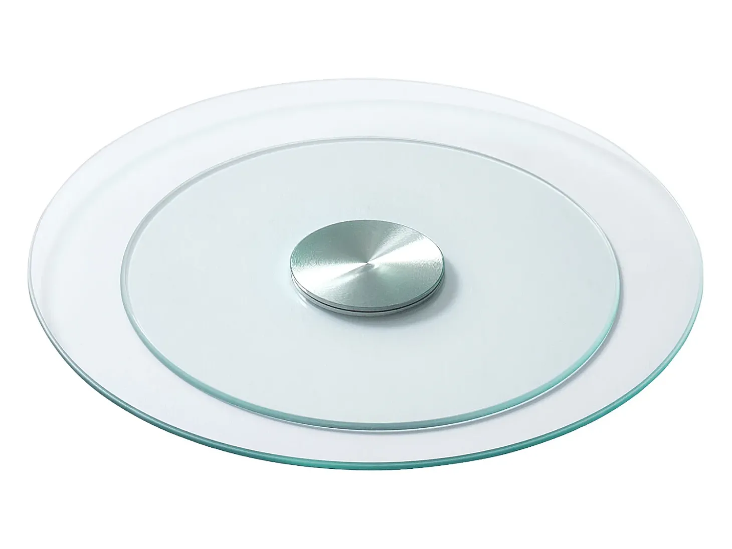Bandeja Giratória Redonda SucceBuy para Mesa, 51 cm, Bandeja de Serviço Giratória em 360°, Centro de Mesa de Jantar em Vidro Temperado Transparente, para Banquetes