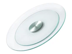 Bandeja Giratória Redonda SucceBuy para Mesa, 51 cm, Bandeja de Serviço Giratória em 360°, Centro de Mesa de Jantar em Vidro Temperado Transparente, para Banquetes