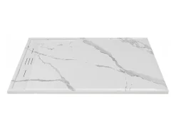 Bandeja italiana cortável em resina SMC - Branco mármore - 140 x 90 cm - LYROSA