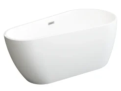 Banheira assimétrica de instalação livre - 240 L - 160 x 80 x 59 cm - Branca - Acrílica - LEPINE