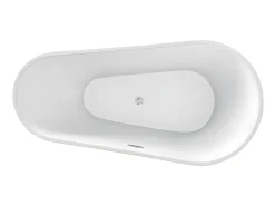 Banheira assimétrica de instalação livre - 240 L - 160 x 80 x 59 cm - Branca - Acrílica - LEPINE