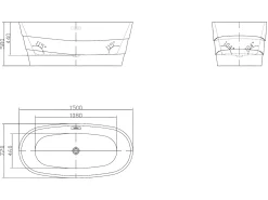 Banheira autónoma DOMINIKA - 150*72*58 cm - 200 L - Branco