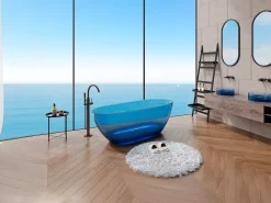 Banheira clássica 292 L, 160 x 72 x 56 cm, azul, resina - SPAVO