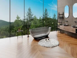 Banheira clássica 292 L, 160 x 72 x 56 cm, cinza, resina - SPAVO
