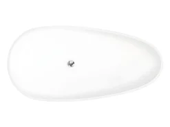 Banheira clássica assimétrica branca - 268 L - 172 x 83 x 53 cm - Solid surface - FENICE