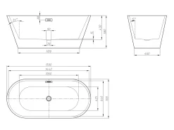 Banheira clássica design TWIGGY - acrílico - 70*150*58 cm