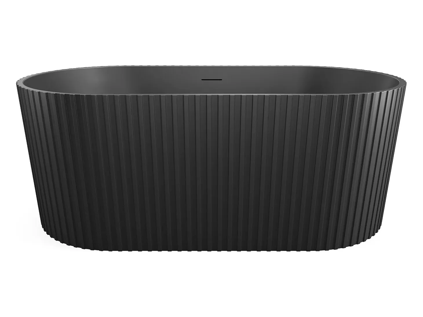 Banheira clássica estriada acrílico preto fosco 220 l, 150 x 75 x 58 cm ALIENA
