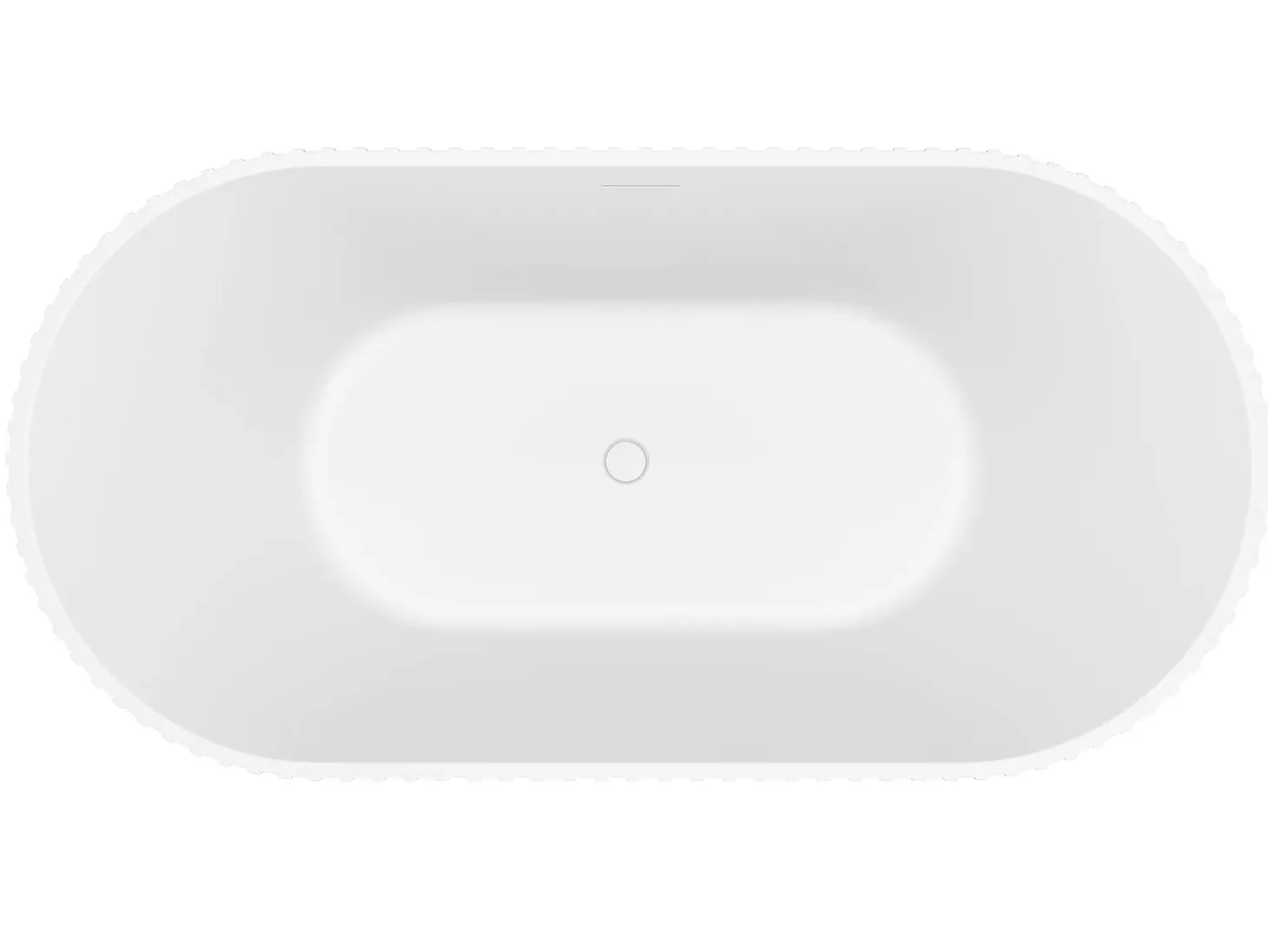 Banheira clássica estriada acrílico branco fosco 220 l, 150 x 75 x 58 cm ALIENA