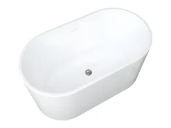 Banheira clássica oval - 180 L - 130 x 71 x 58 cm - Branca - Acrílico - APOGON