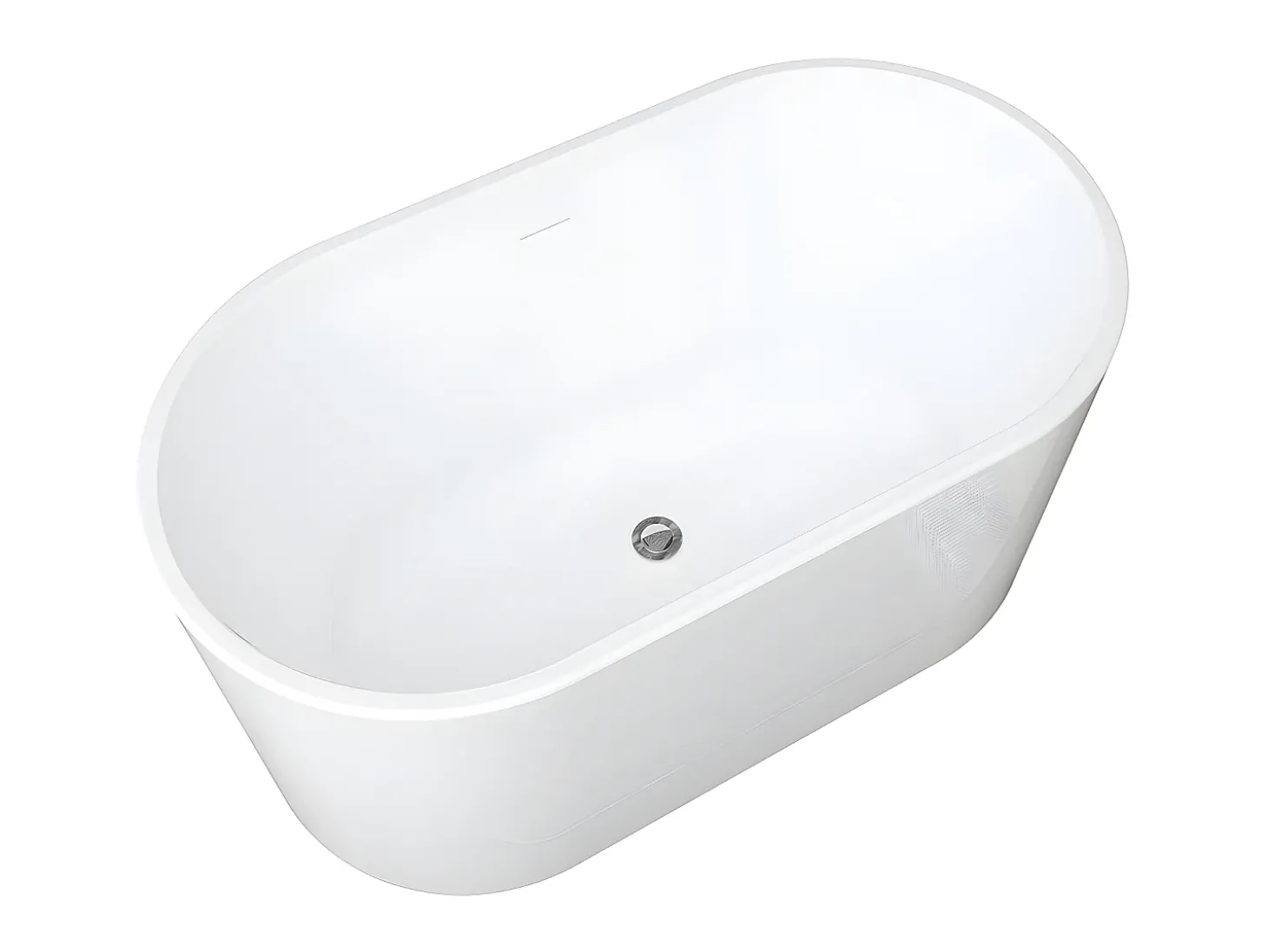Banheira clássica oval - 180 L - 130 x 71 x 58 cm - Branca - Acrílico - APOGON