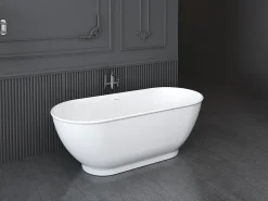 Banheira clássica oval - 240 L - 170 x 75 x 60 cm - Branca - Acrílico - MOBULA