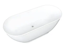 Banheira clássica oval - 240 L - 170 x 75 x 60 cm - Branca - Acrílico - MOBULA