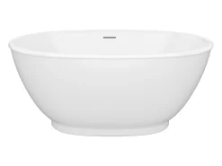 Banheira clássica oval 186 L, 130 x 70 x 57 cm, branco brilhante, acrílico - MOBULA
