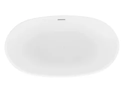 Banheira clássica oval 186 L, 130 x 70 x 57 cm, branco brilhante, acrílico - MOBULA