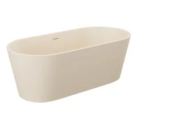 Banheira clássica oval 255 L, 159x74x56 cm bege acrílico - LUZECA