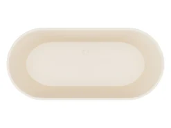 Banheira clássica oval 255 L, 159x74x56 cm bege acrílico - LUZECA