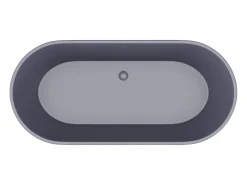 Banheira clássica oval 255 L, 159x74x56 cm azul fosco acrílico - LUZECA