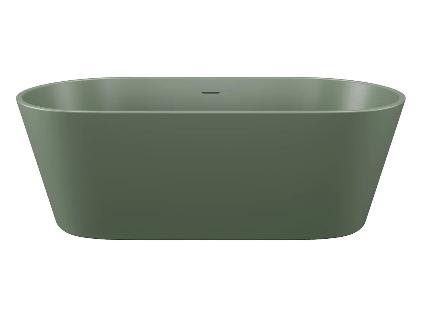 Banheira clássica oval 255 L, 159 x 74 x 56 cm, acrílico verde oliva fosco - LUZECA