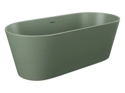 Banheira clássica oval 255 L, 159 x 74 x 56 cm, acrílico verde oliva fosco - LUZECA
