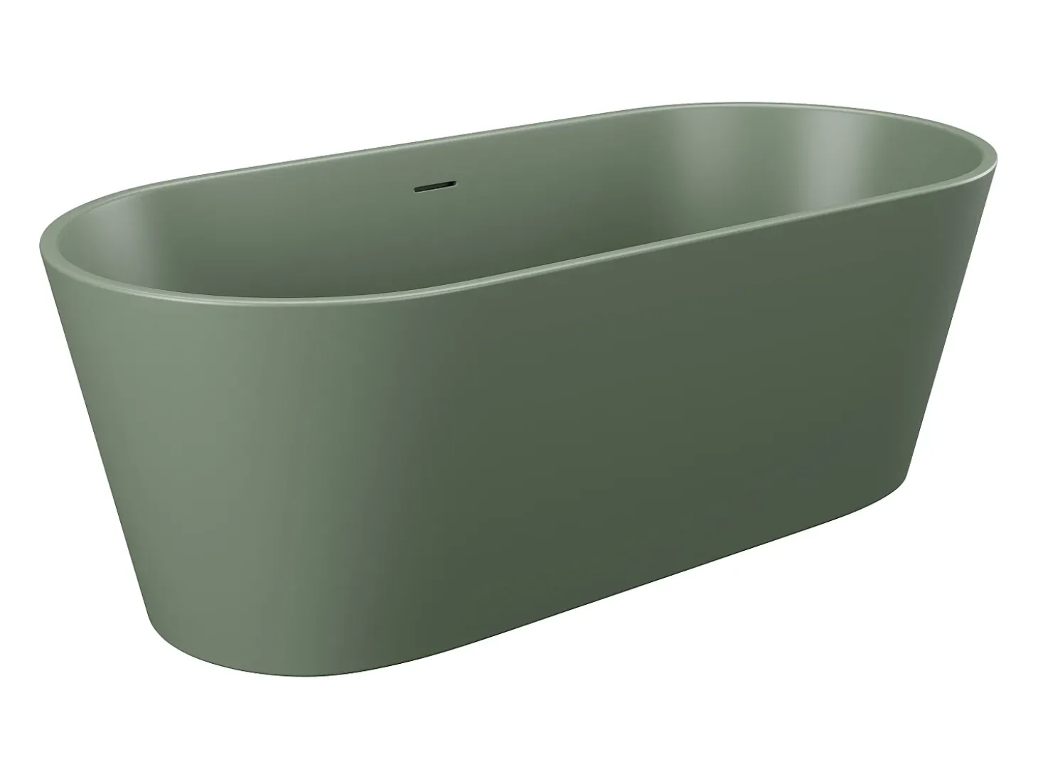 Banheira clássica oval 255 L, 159 x 74 x 56 cm, acrílico verde oliva fosco - LUZECA