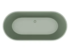 Banheira clássica oval 255 L, 159 x 74 x 56 cm, acrílico verde oliva fosco - LUZECA