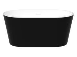 Banheira clássica oval acrílico preto, 180L, 130 x 71 x 58 cm, APOGON