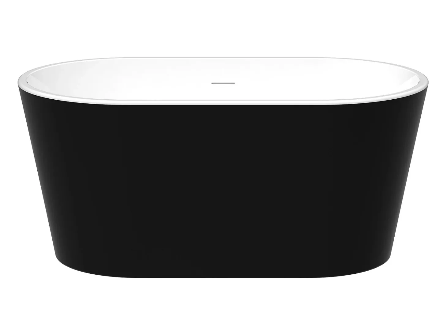 Banheira clássica oval acrílico preto, 180L, 130 x 71 x 58 cm, APOGON