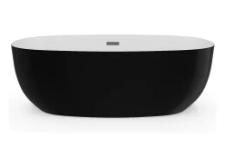 Banheira clássica oval acrílico preto 238 L, 170 x 80 x 58 cm, NICA
