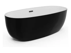 Banheira clássica oval acrílico preto 238 L, 170 x 80 x 58 cm, NICA