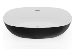 Banheira clássica oval acrílico preto 238 L, 170 x 80 x 58 cm, NICA