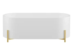 Banheira clássica oval branca com pés dourados, 230 l, 160x73,5x59 cm ALONSA